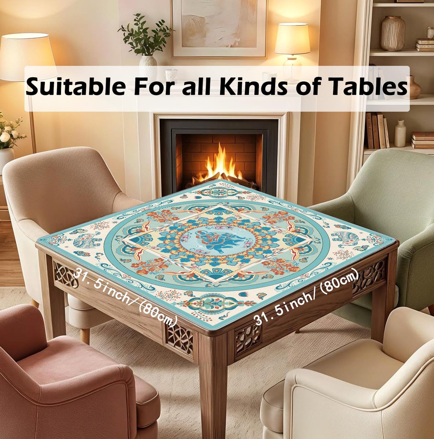 Blue and Yellow Summer Italian Lemon Mahjong Mat