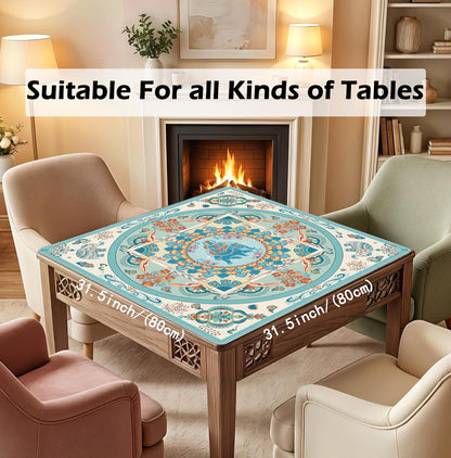 Blue and Yellow Summer Italian Lemon Mahjong Mat