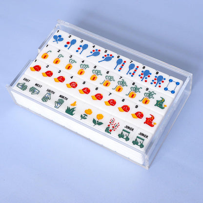 American Mahjong Set with pink tiles and racks/pushers included