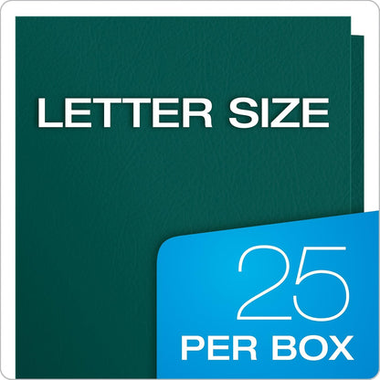 Oxford Two Pocket Folders, Textured Paper, Green, For School, Home, and Office, Letter Size, 25 Per Box (57503EE)