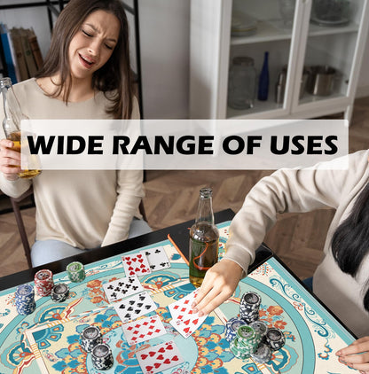 Blue and Yellow Summer Italian Lemon Mahjong Mat