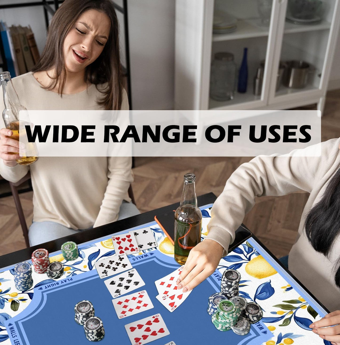 Blue and Yellow Summer Italian Lemon Mahjong Mat