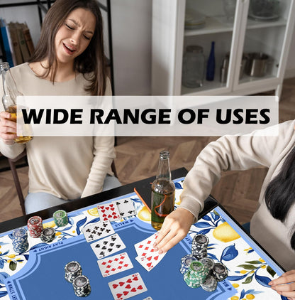 Blue and Yellow Summer Italian Lemon Mahjong Mat