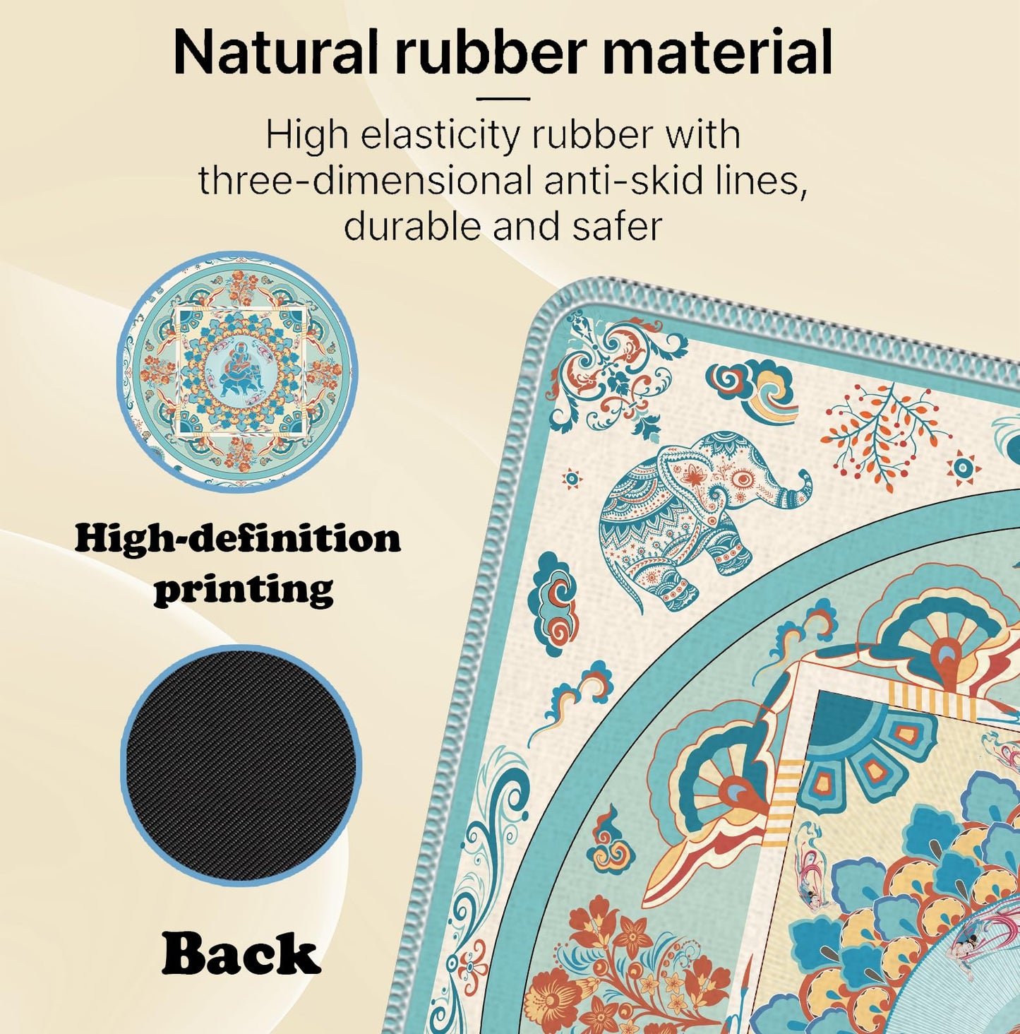 Blue and Yellow Summer Italian Lemon Mahjong Mat