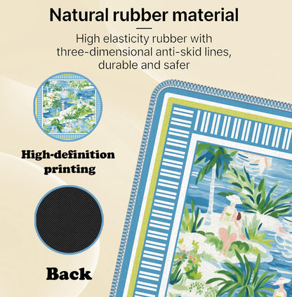 Blue and Yellow Summer Italian Lemon Mahjong Mat