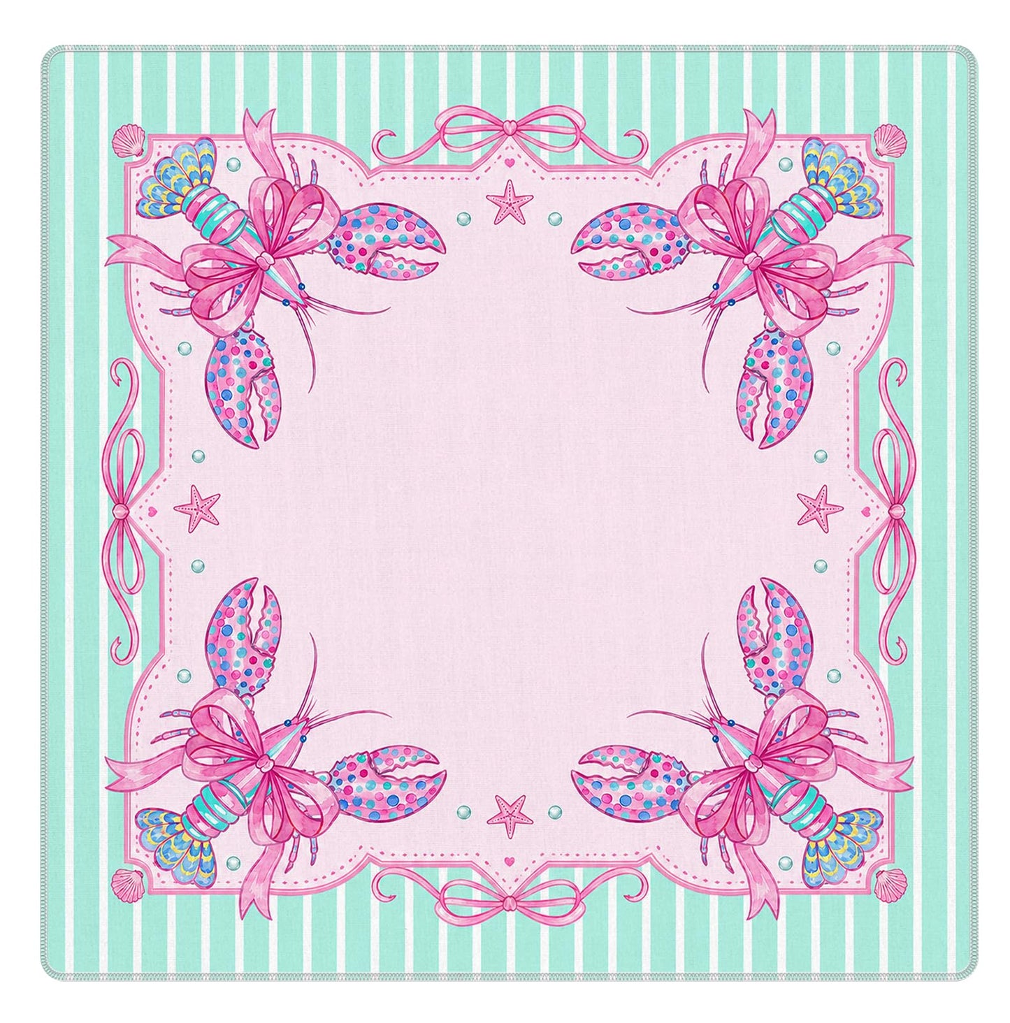 Blue and Yellow Summer Italian Lemon Mahjong Mat