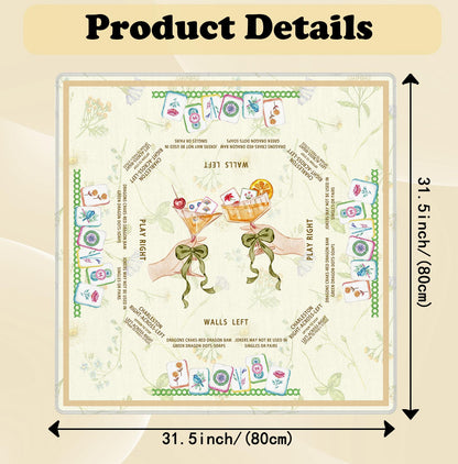 Blue and Yellow Summer Italian Lemon Mahjong Mat