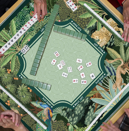 Blue and Yellow Summer Italian Lemon Mahjong Mat