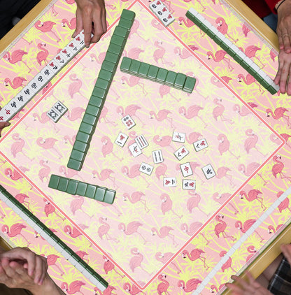 Blue and Yellow Summer Italian Lemon Mahjong Mat