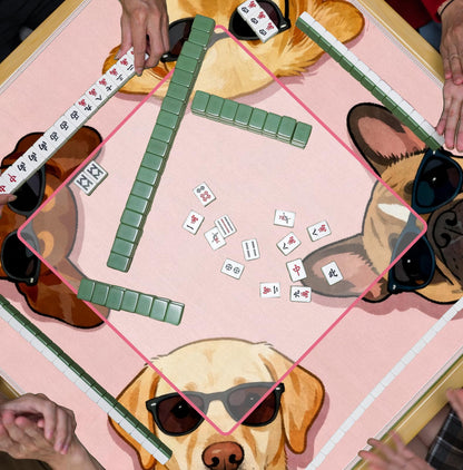 Blue and Yellow Summer Italian Lemon Mahjong Mat