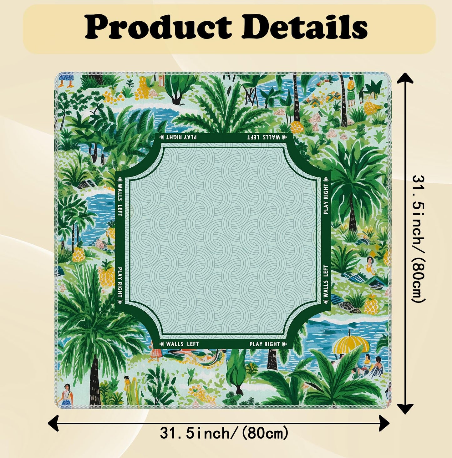 Blue and Yellow Summer Italian Lemon Mahjong Mat