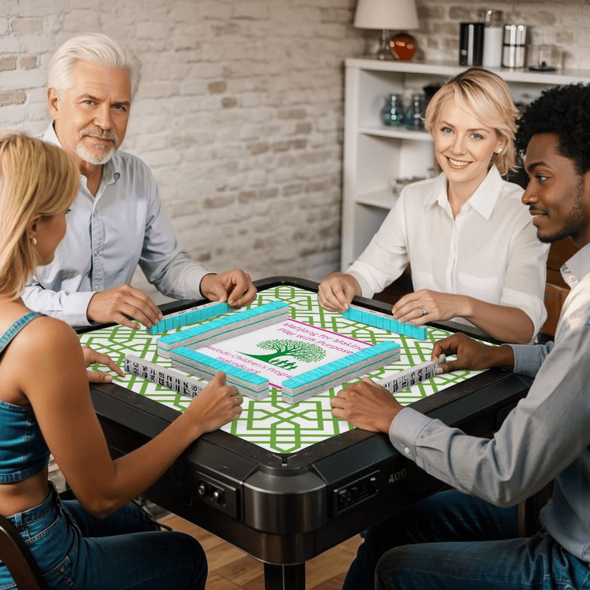 Mahjong for Makindu Custom Mahjong Mat 31.5"x31.5" (Ship Rolled up)