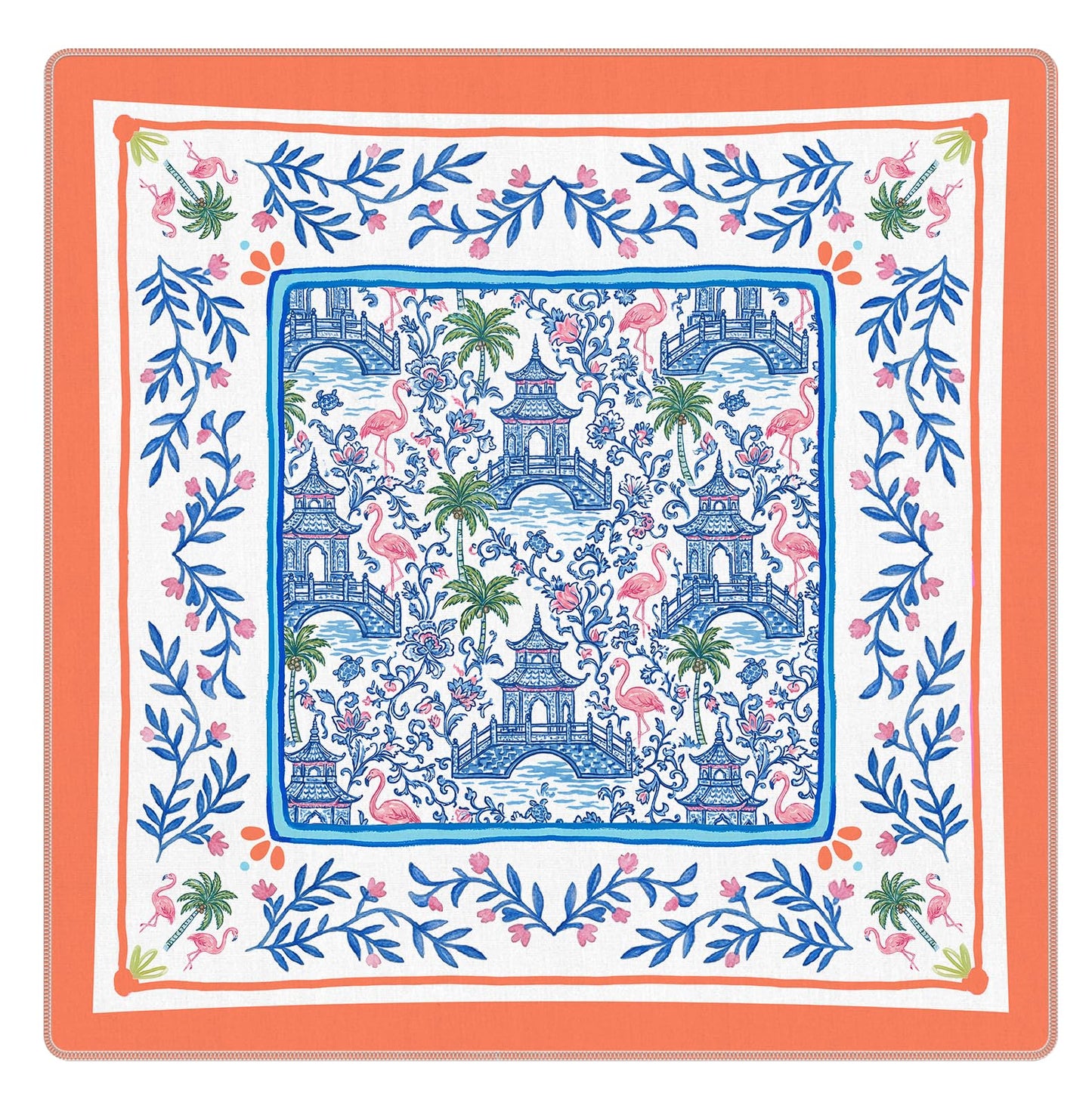 Blue and Yellow Summer Italian Lemon Mahjong Mat