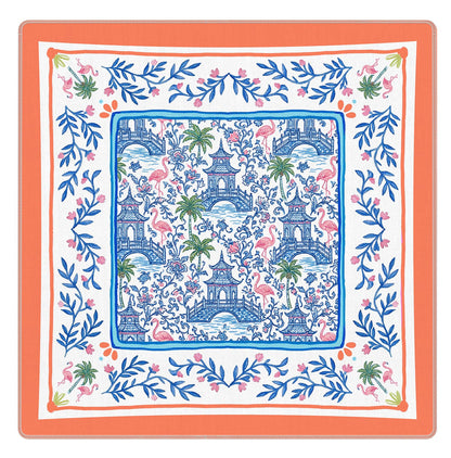 Blue and Yellow Summer Italian Lemon Mahjong Mat