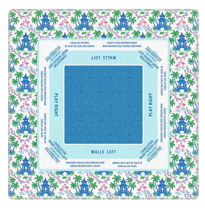 Blue and Yellow Summer Italian Lemon Mahjong Mat