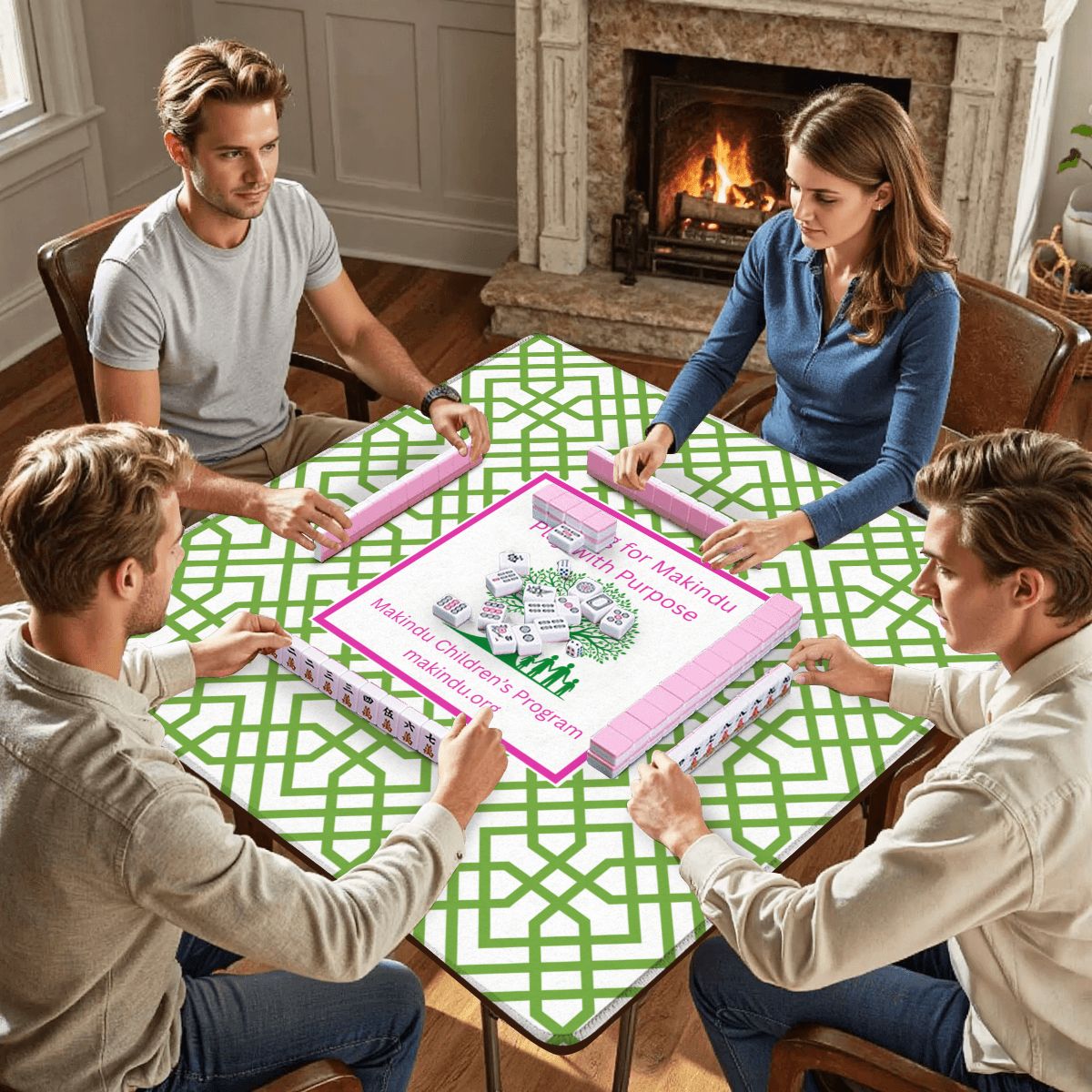 Mahjong for Makindu Custom Mahjong Mat 31.5"x31.5" (Ship Rolled up)