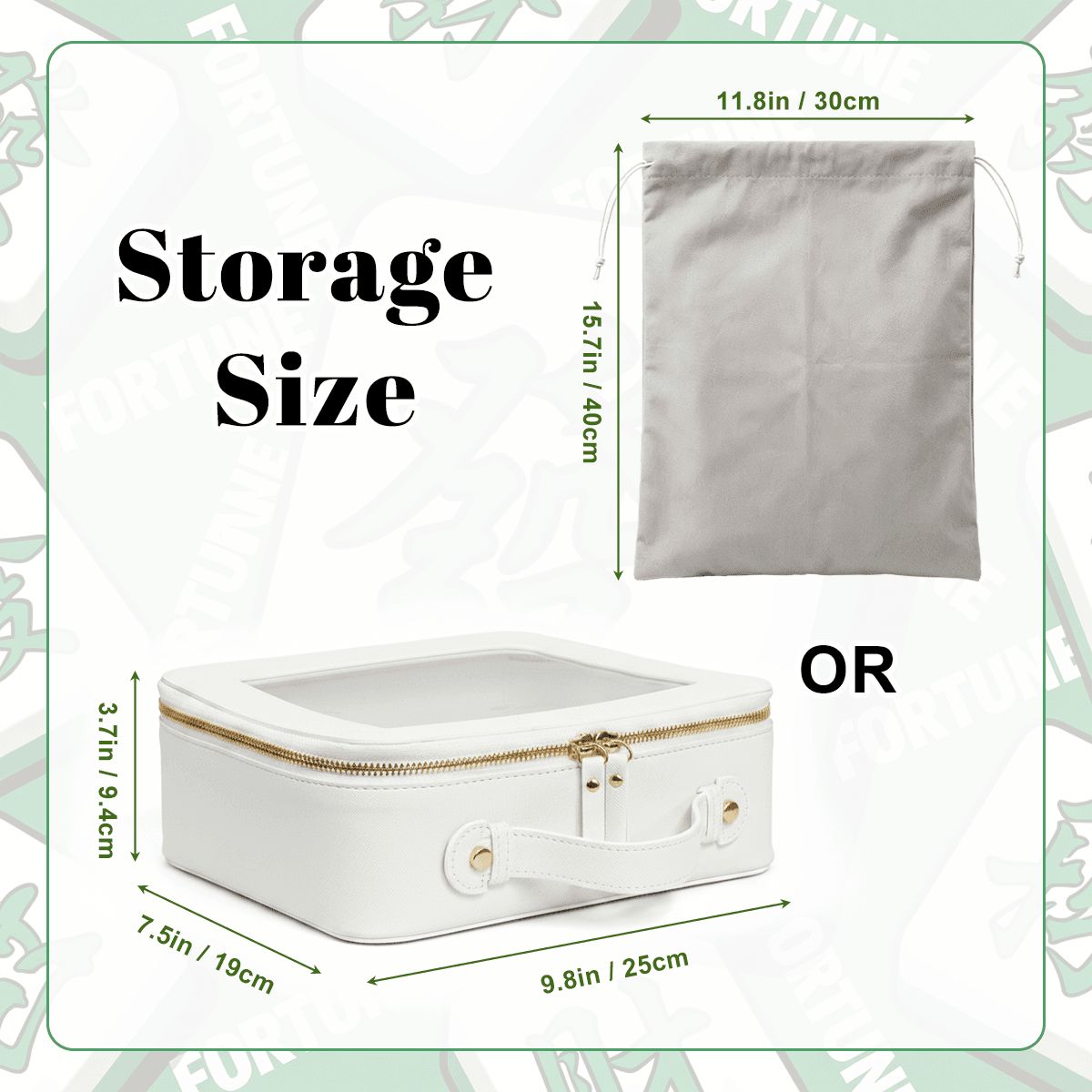 Green Lattice American Mahjong Tiles (Traditional Porcelain Style)